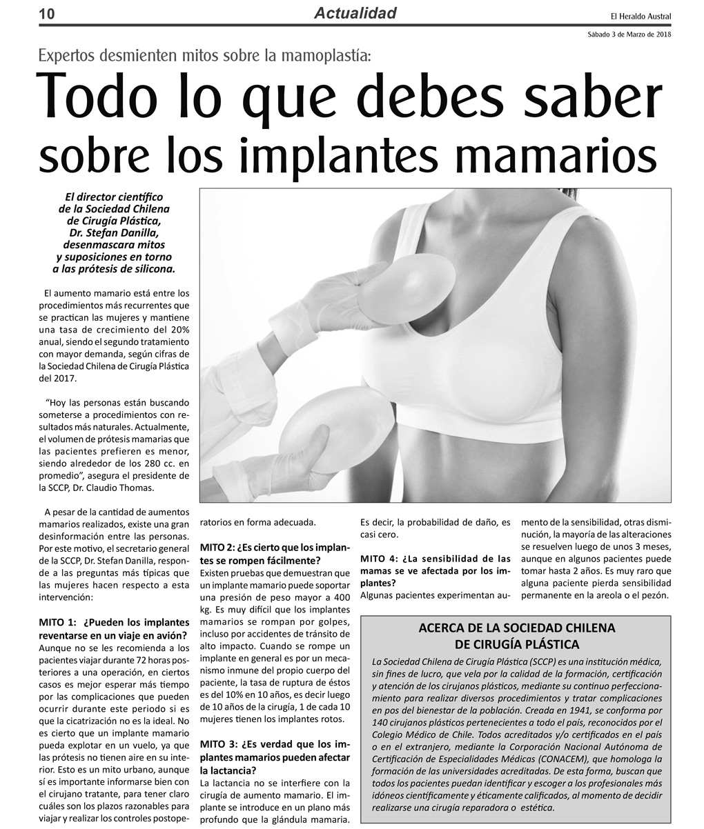 Todo Lo Que Debes Saber Sobre Los Implantes Mamarios Sociedad Chilena De Cirugía Plástica 2956